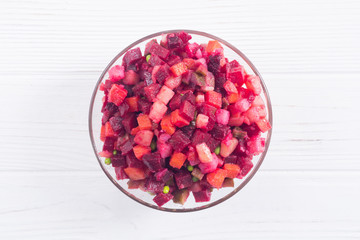 Traditional Russian salad vinaigrette