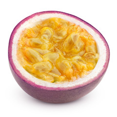 passionfruit isolated on white background, clipping path, full depth of field