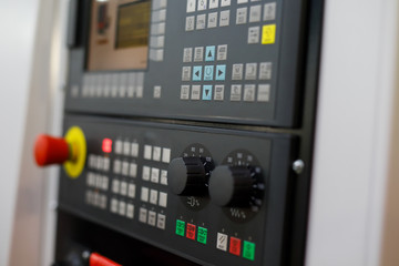 control panel of modern CNC lathe machine