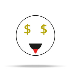 Smiling Cartoon Face People Emotion Show Tongue Icon Vector Illustration