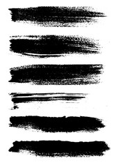Grunge background. Set of black brush strokes chalk and charcoal. - obrazy, fototapety, plakaty