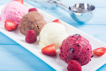 Mix of ice cream ball