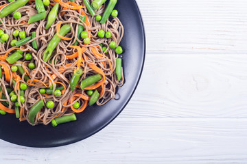 Soba noodles salad