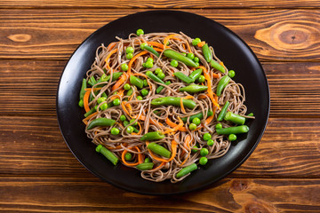 Soba noodles salad