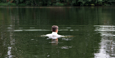 businessman man relax stress water nature travel