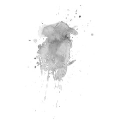 Black watercolor stain. Modern creative background for trendy design.