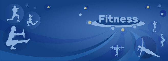 Banner with the image of people involved in fitness