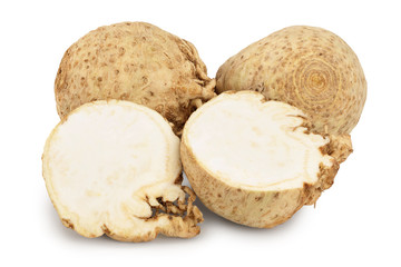 Fresh celery root isolated on white background