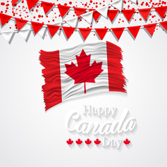 Celebrate banner of the national day of Canada. Happy independence day card of Canada. Happy Canada day greeting card poster.
