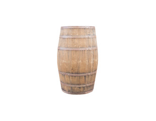 Obraz premium isolated old wooden barrel on white background