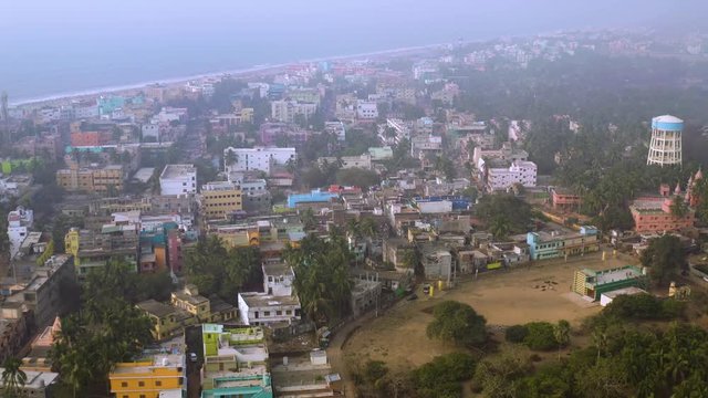 Orissa, India, Jagannath temple, 4k  aerial drone footage
