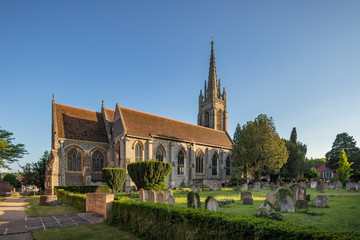 Marlow UK May 29th 2019 : All Saints church in Marlow, located next to the suspension bridge over the river Thames