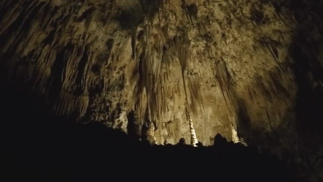 Clusters Of Stalactites Hanging From Cave Ceiling- Carlsbad Caverns