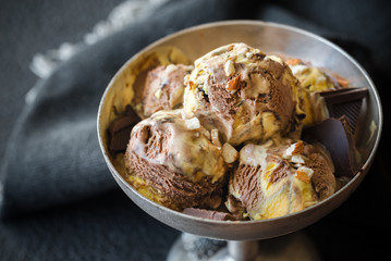 Orange and chocolate ice cream