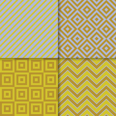 Classic geometric patterns vector set. Textile fabric prints, geometric backgrounds