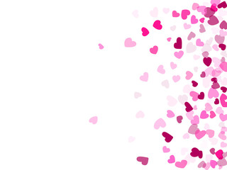 Hearts confetti flying vector background graphic design.