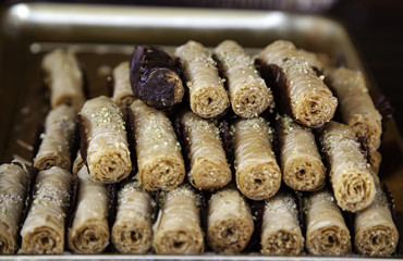 Puff pastry rolls chocolate