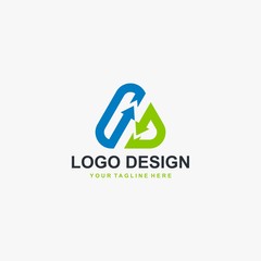 Triangle arrow logo design vector. Abstract logo concept for business.