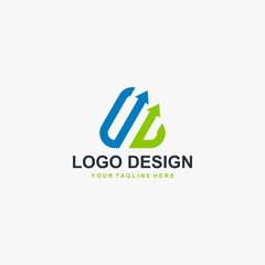 Triangle arrow logo design vector. Abstract logo concept for business.