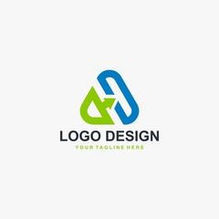 Triangle arrow logo design vector. Abstract logo concept for business.