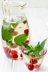 Fresh cool drink of ripe juicy cherry berries