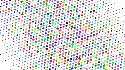 Obraz premium Abstract halftone gradient background of small colored stars on white
