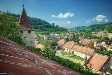 Fototapeta na wymiar Biertan Saxon Village In Transylvania, Romania