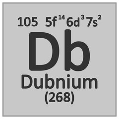 Periodic table element dubnium icon.