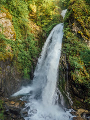 Beautiful and powerful waterfall Jirhwa in Abkhazia