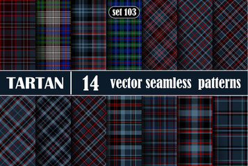 Set Tartan Seamless Pattern.