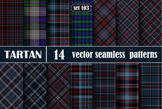 Set Tartan Seamless Pattern.