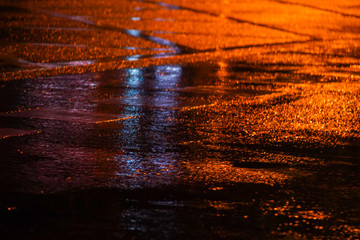 Rainy street in Madrid, Spain