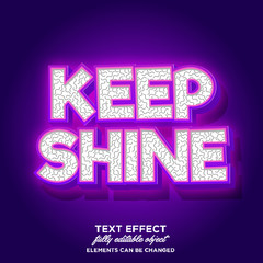 3D cartoon font effect with glowing light around