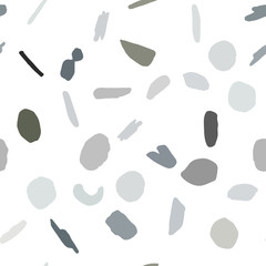 Abstract chaotic shapes and elements seamless pattern.