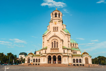 Fototapeta na wymiar alexander nevsky cathedral during the day in sofia bulgaria