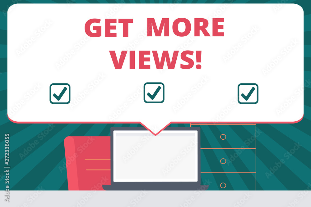 Poster handwriting text writing get more views. concept meaning obtain additional followers and likes on yo