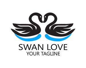 Swan Logo Design Stock Vector