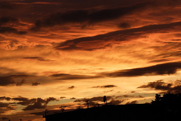 綺麗な鮮やかな夕焼けの風景