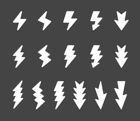 lightning and thunder icon set,vector and illustration