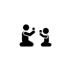 Phone, child, father, play, game icon. Element of children pictogram. Premium quality graphic design icon. Signs and symbols collection icon