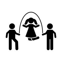 Boys, play, rope, girl icon. Element of children pictogram. Premium quality graphic design icon. Signs and symbols collection icon