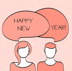 Fototapeta premium Conceptual hand writing showing Happy New Year. Business photo showcasing Greeting Celebrating Holiday Fresh Start Best wishes