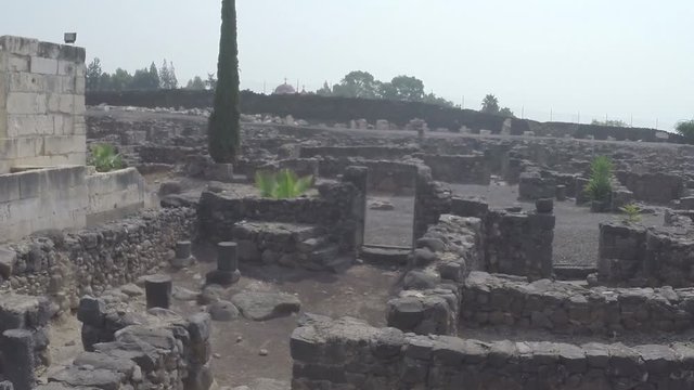 Fly-over Ruins of Capernaum. Israel. GOPR1895-01