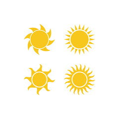 Sun icon set vector isolated. Sun flat vector icons pack. sun logo design inspiration