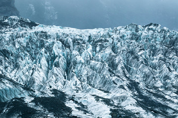 frozen ice in franz josef glacier new zealand