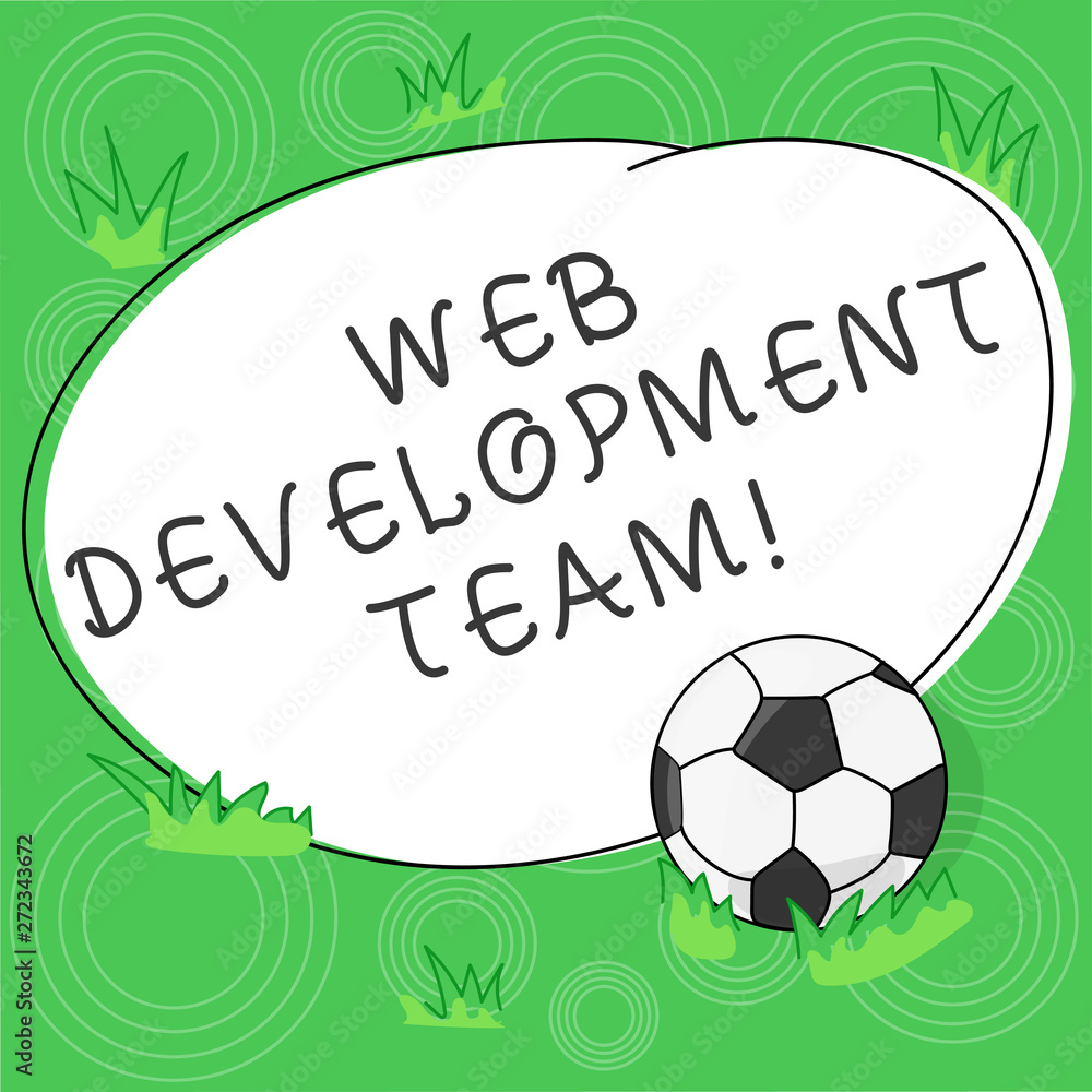 Poster writing note showing web development team. business photo showcasing a team of developers working to
