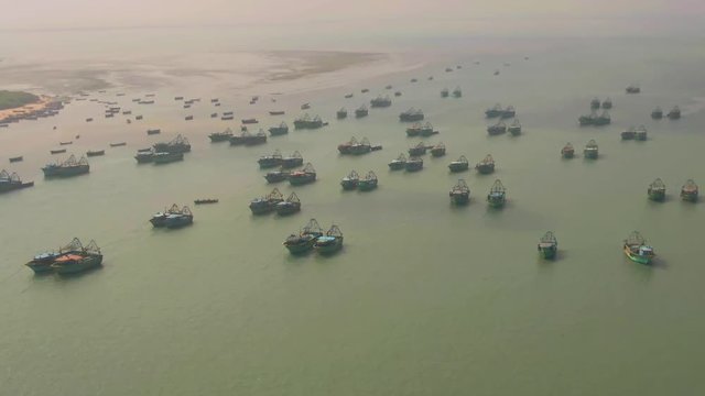 Rameswaram Pamban bridge, India, 4k aerial  drone footage