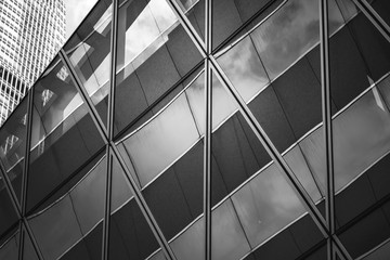 Hong Kong Commercial Building Close Up with B&W color