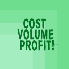 Word writing text Cost Volume Profit. Business concept for form of cost accounting and It is simplified model Blank Monochrome Square with Seamless Multiple Border in One Corner