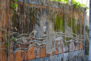 Decorations in a village of the rice terraces of Yunnan, China. The famous terraced rice fields of...